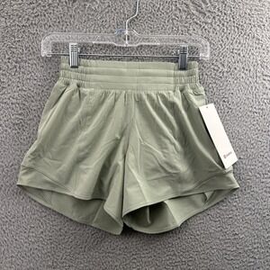 NWT Lululemon Hotty Hot High Rise Shorts 4" Fog Green Lined Athletic Women's 2